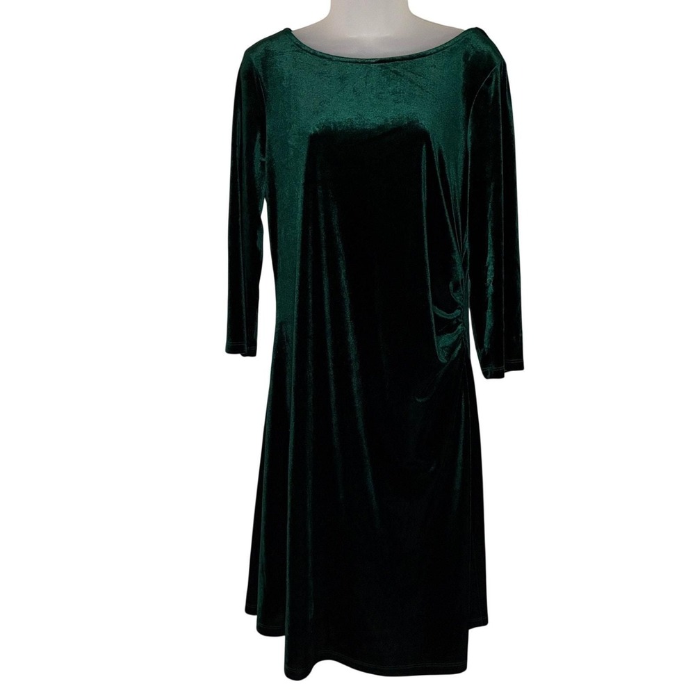Dress M Green Velvet dark academia minimalist old‎ money luxury
